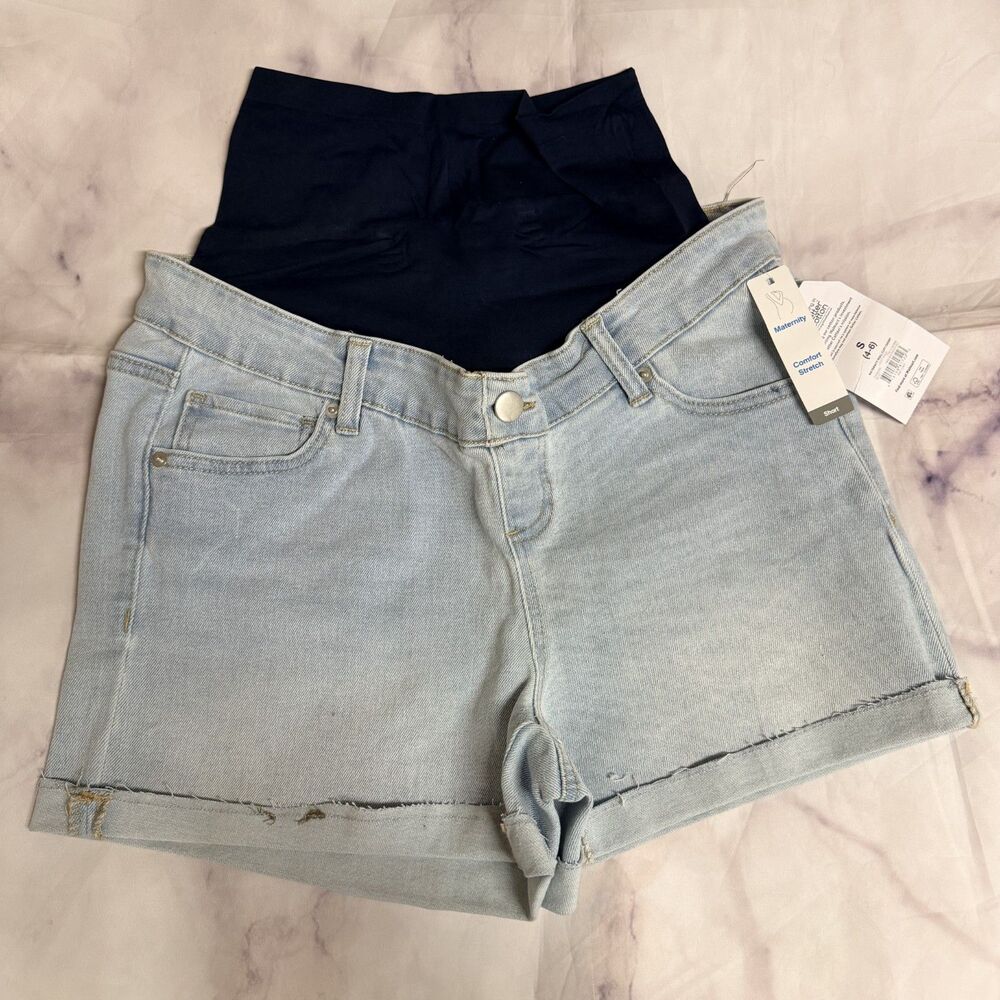 Time and Tru Comfort Stretch Maternity Denim Shorts